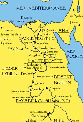 carte de l'Égypte